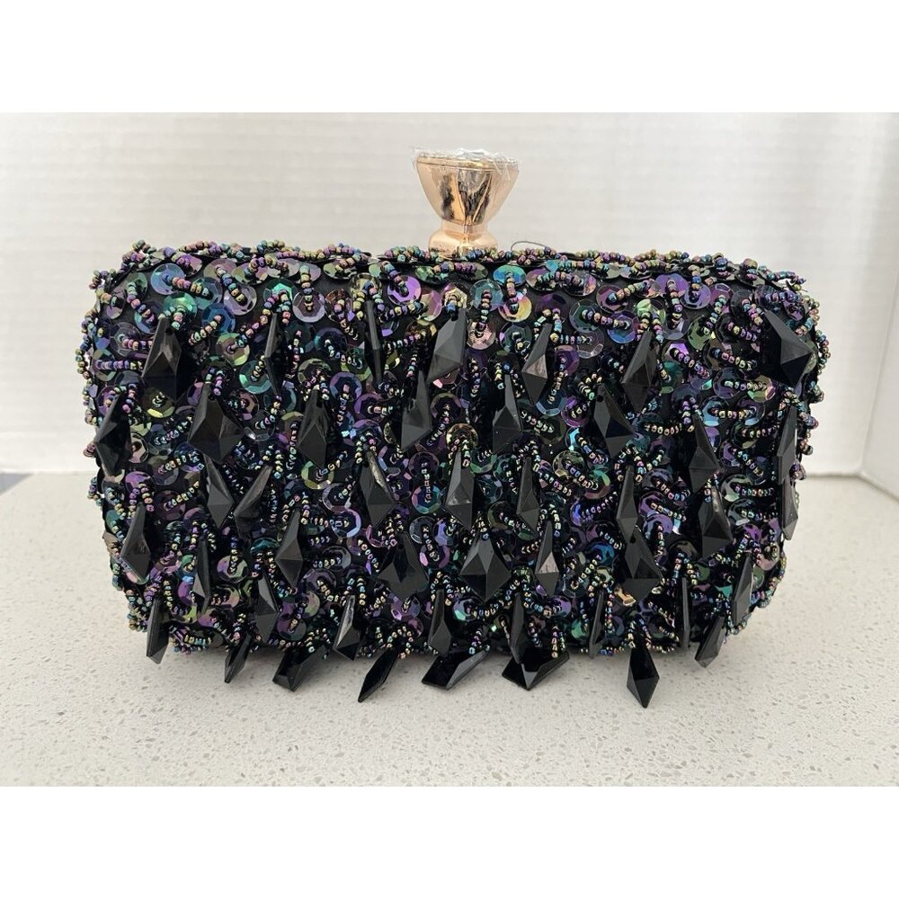UBORSE Evening Clutch Shoulder Handbag NEW in Box Crystals Beads Sequin Formal - Picture 15 of 15